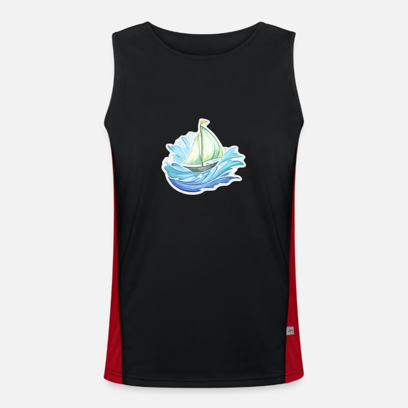 Segelboot - Illustration Funktionelles Kontrast-Tank Top für Männer 