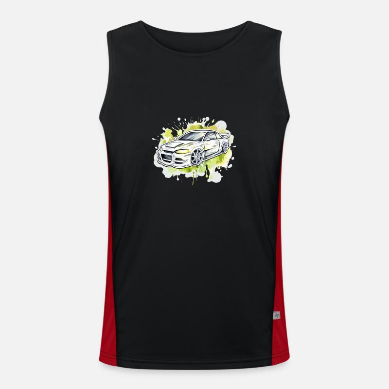 Auto - Illustration Funktionelles Kontrast-Tank Top für Männer 