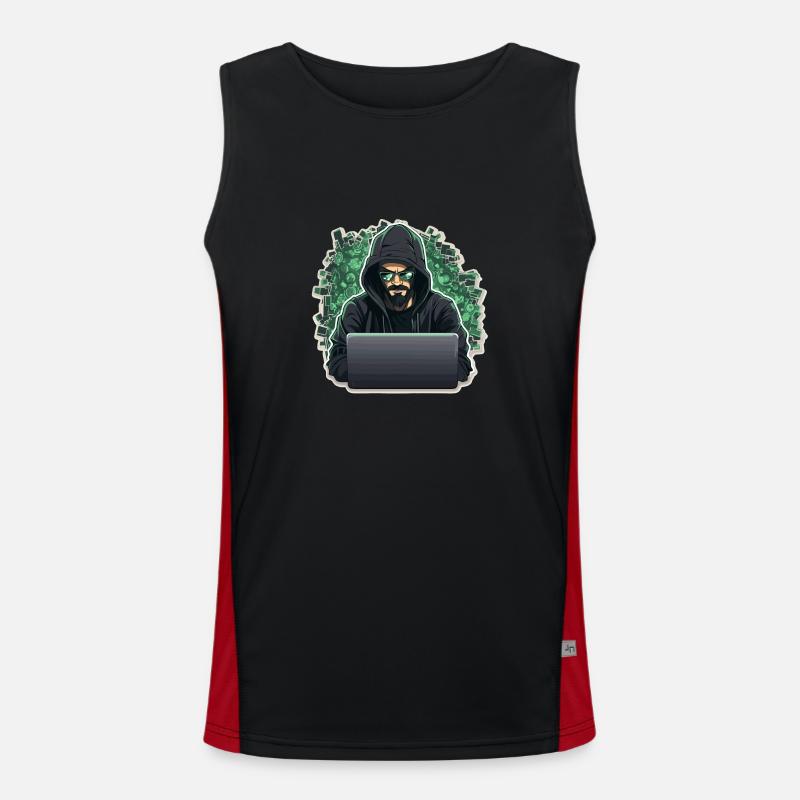 Ethical Hacker - Illustration Men's Functional Contrast Tank Top 