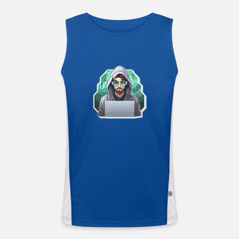 Ethical Hacker - Illustration Men's Functional Contrast Tank Top 