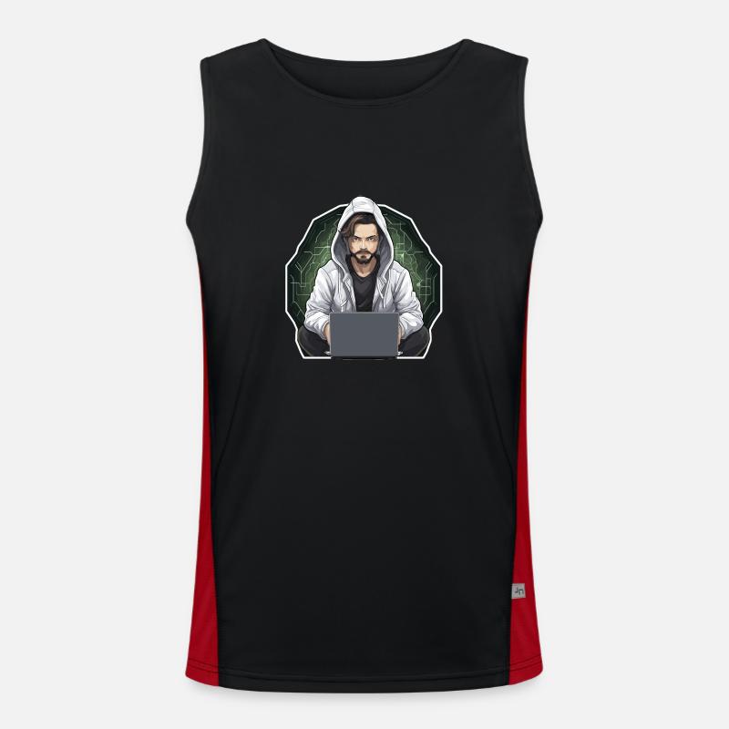 Ethical Hacker - Illustration Men's Functional Contrast Tank Top 
