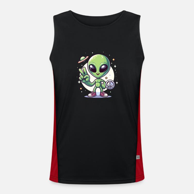 Cartoon-Alien Funktionelles Kontrast-Tank Top für Männer 