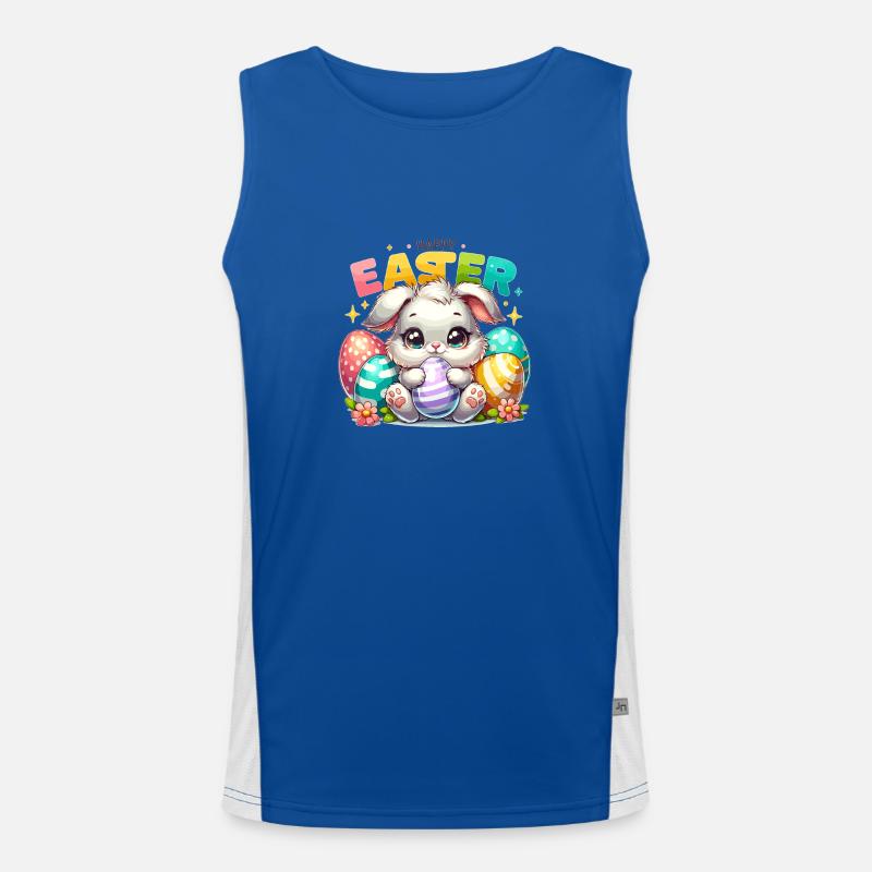 Happy Easter - Easter Bunny Illustration Funktionelles Kontrast-Tank Top für Männer 
