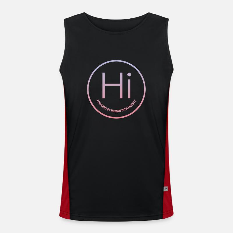 Powered by Human Intelligence - Men's Functional Contrast Tank Top  - black/red