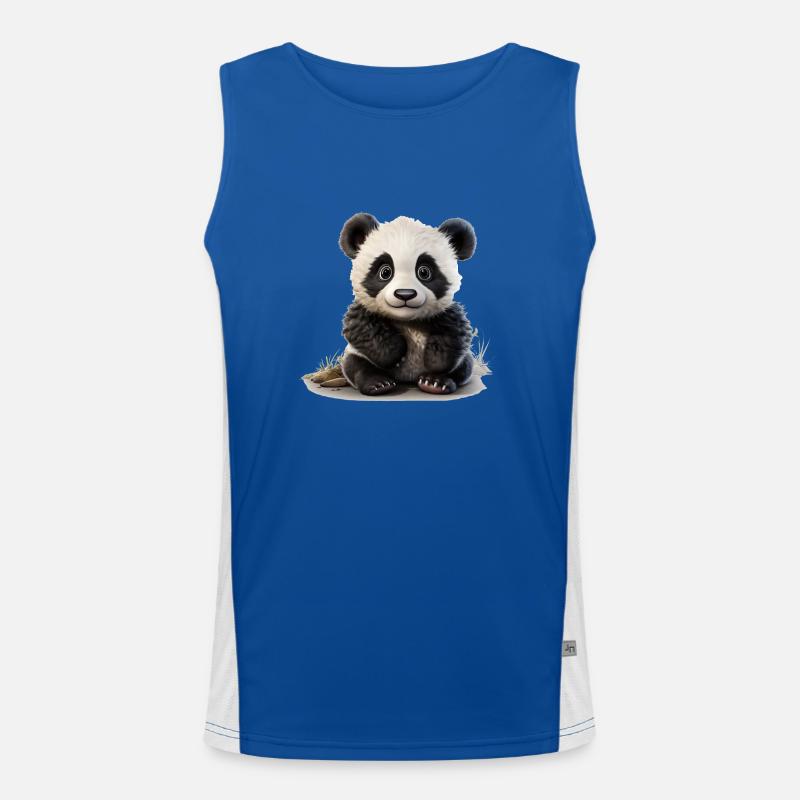 Mignon petit ours panda Débardeur respirant contrasté Homme 