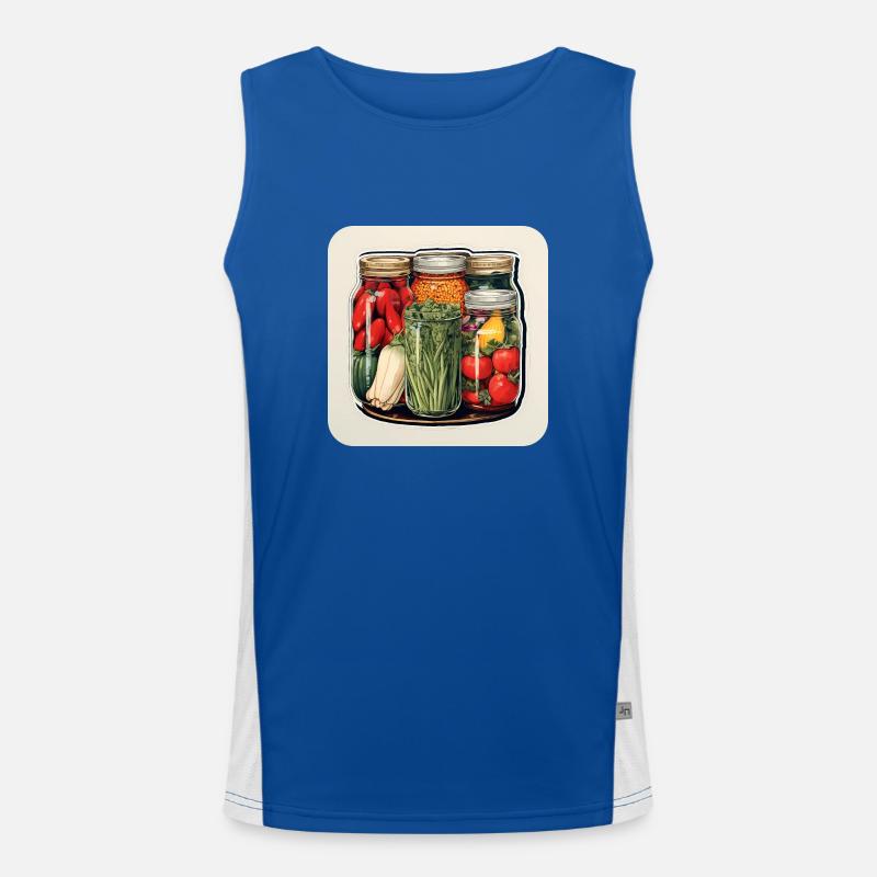 Einmachgläser Gemüse Herbst Harvest Funktionelles Kontrast-Tank Top für Männer 
