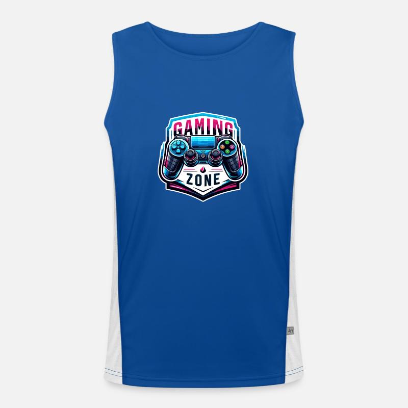 Gaming Zone - Controller Illustration Men's Functional Contrast Tank Top 