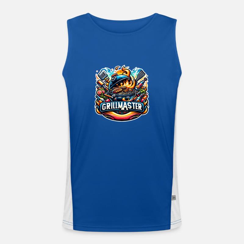GrillMaster - Grill Illustration Men's Functional Contrast Tank Top 