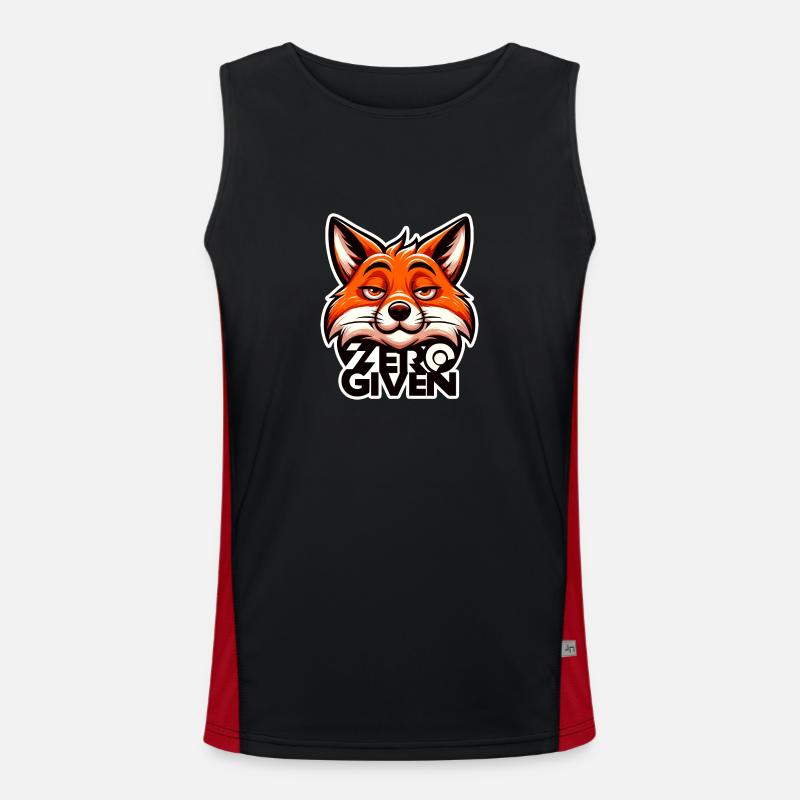 Zero Given - Fox Illustration - Men's Functional Contrast Tank Top  - black/red