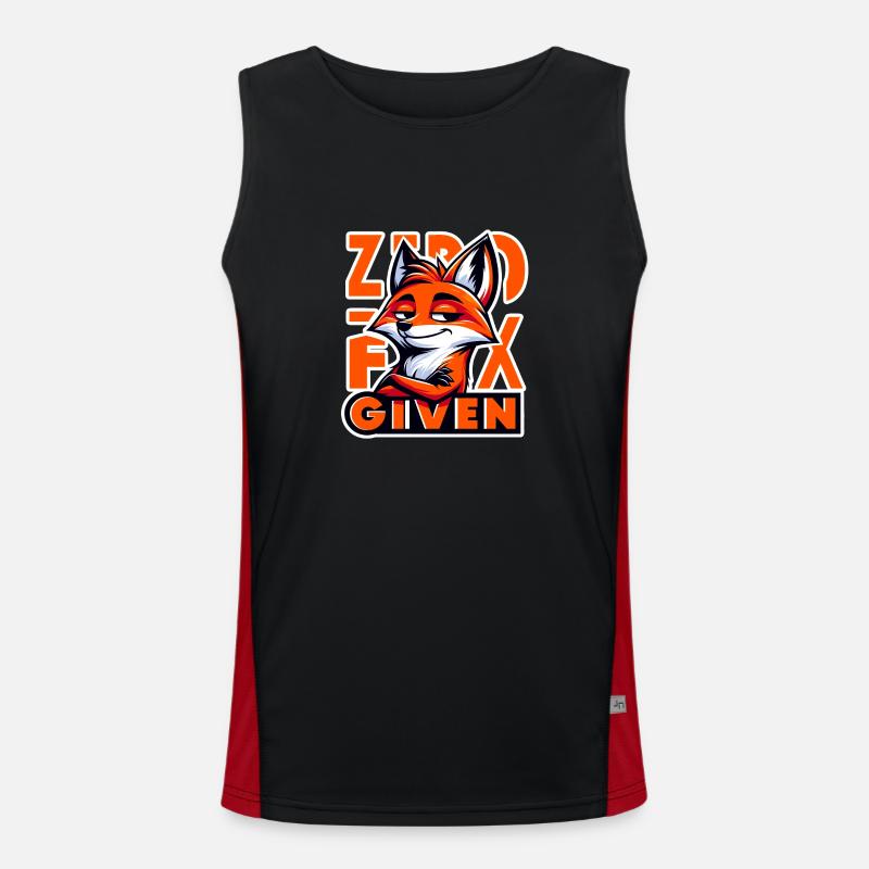 Zero Given - Fox Illustration - Men's Functional Contrast Tank Top  - black/red