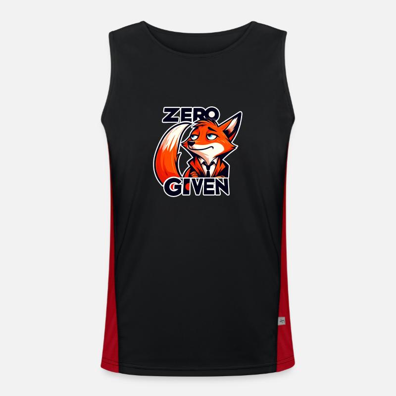 Zero Given - Fox Illustration - Men's Functional Contrast Tank Top  - black/red