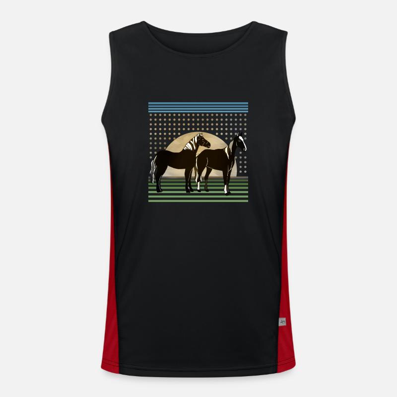 Pferde Funktionelles Kontrast-Tank Top für Männer 