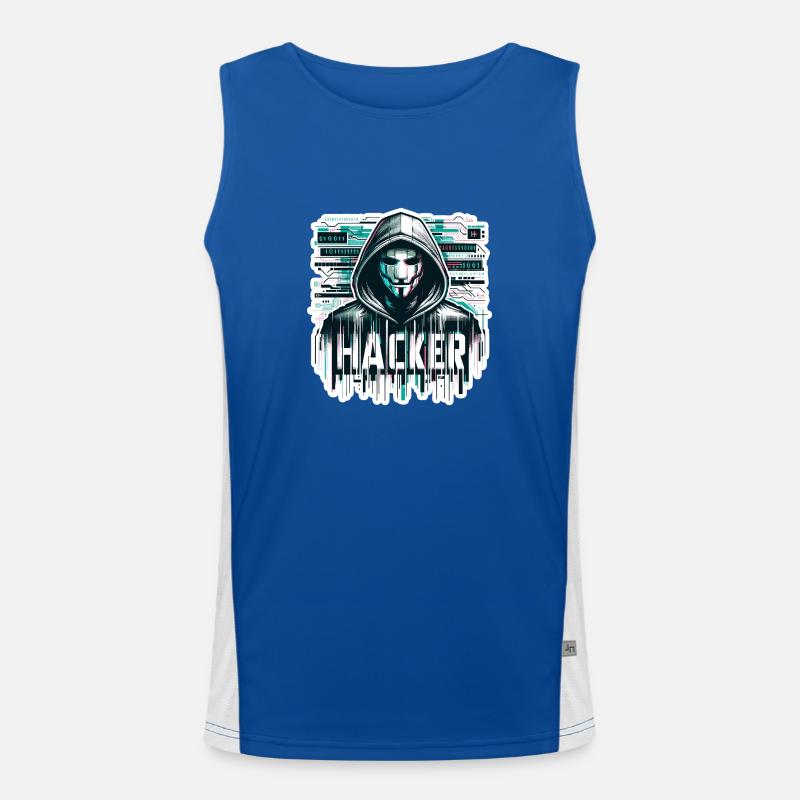 Hacker - Illustration Funktionelles Kontrast-Tank Top für Männer 