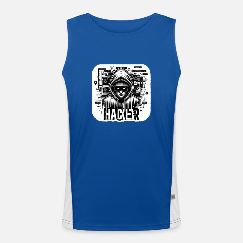 Hacker - Illustration Funktionelles Kontrast-Tank Top für Männer 
