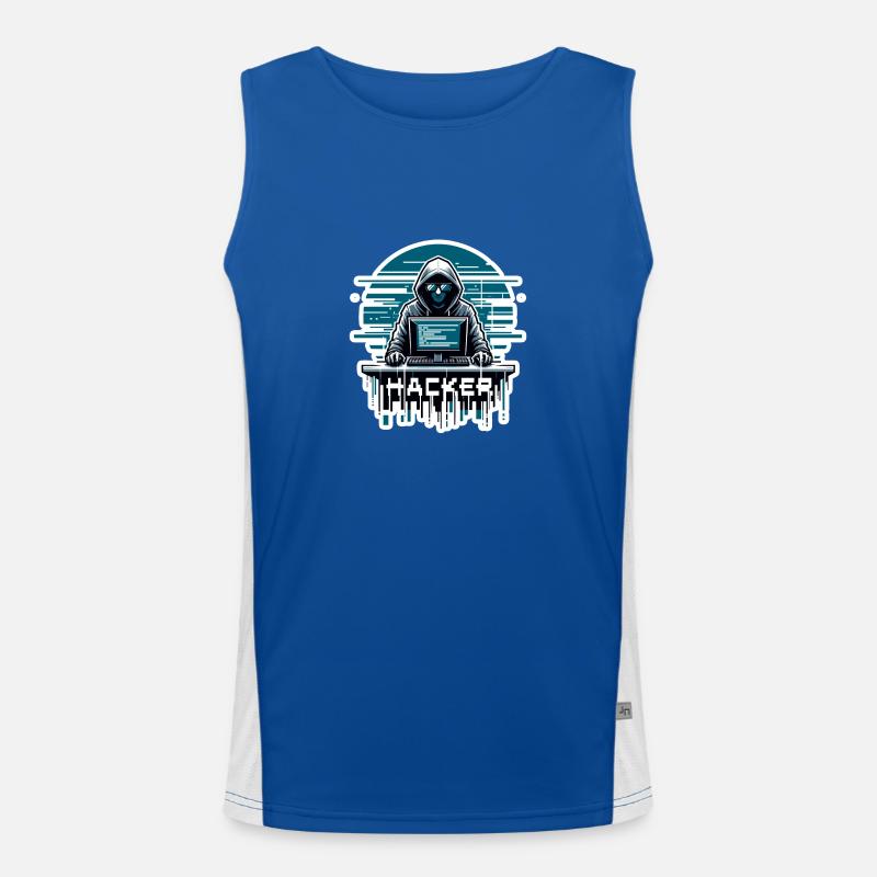 Hacker - Illustration Funktionelles Kontrast-Tank Top für Männer 