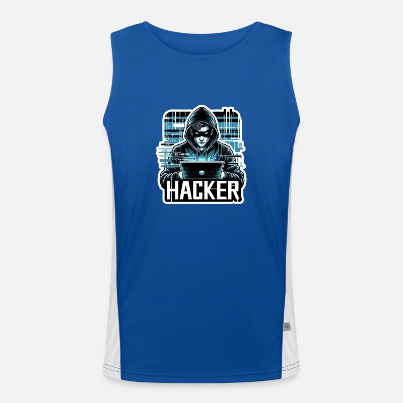 Hacker - Illustration Funktionelles Kontrast-Tank Top für Männer 