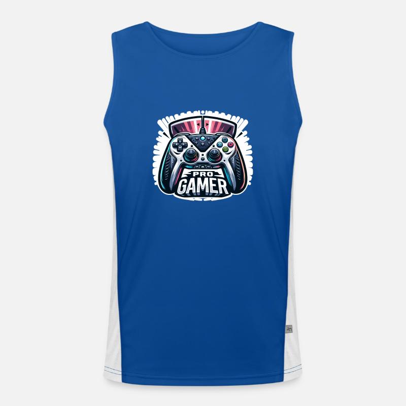 Pro Gamer - Controller Illustration Funktionelles Kontrast-Tank Top für Männer 