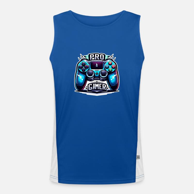 Pro Gamer - Controller Illustration Funktionelles Kontrast-Tank Top für Männer 