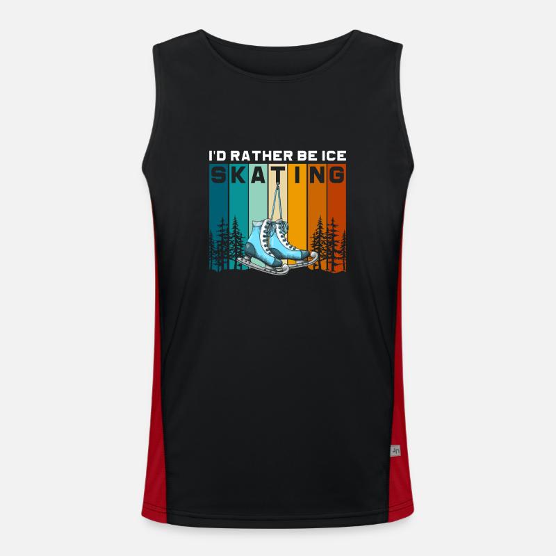 Eislaufen Schlittschuhe Kälte Eislauf - Men's Functional Contrast Tank Top - black/red