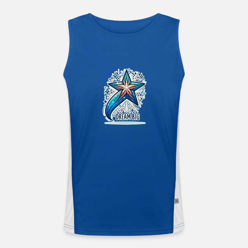 Dream Big - Shooting Star Illustration Men's Functional Contrast Tank Top 
