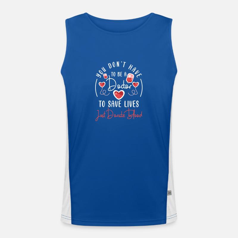 Blood Donation Help Needle Men's Functional Contrast Tank Top 