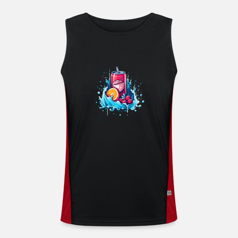 Cherry Soft Drink Gift - Men's Functional Contrast Tank Top  - black/red