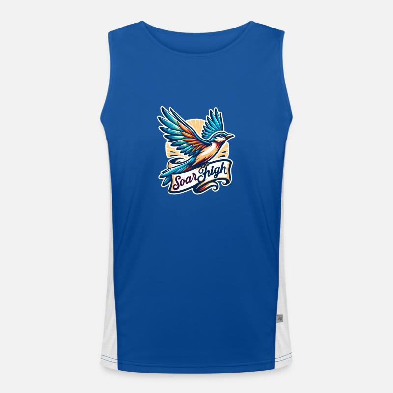 Soar High - Bird Illustration Men's Functional Contrast Tank Top 