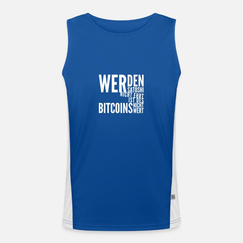 wer den Satoshi nicht ehrt Funktionelles Kontrast-Tank Top für Männer 
