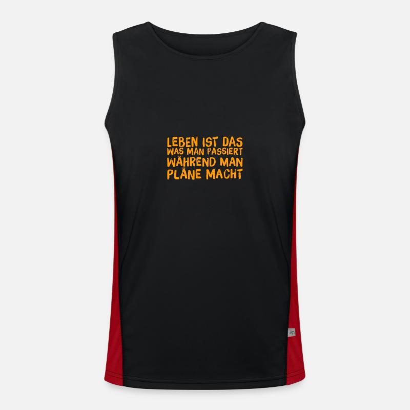 Plans don't work - Men's Functional Contrast Tank Top  - black/red