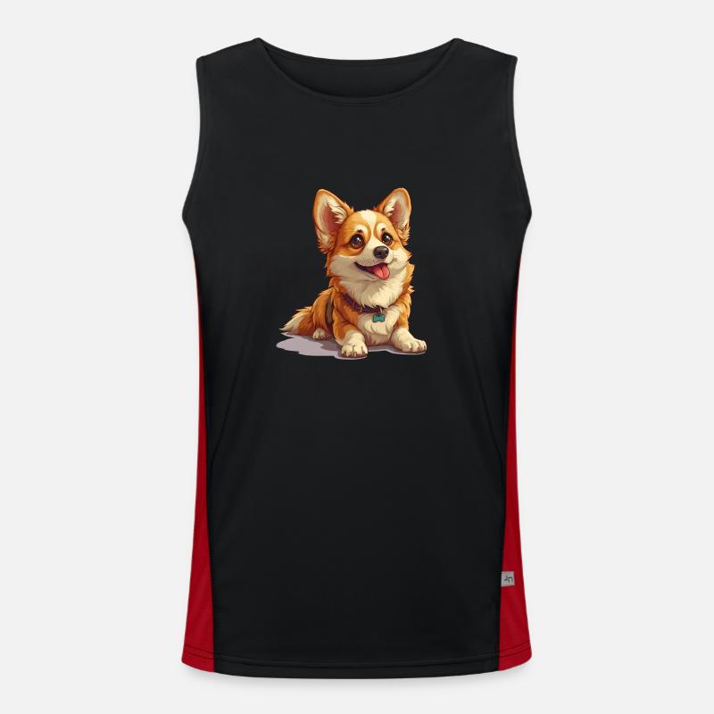Mignon petit chien Débardeur respirant contrasté Homme 