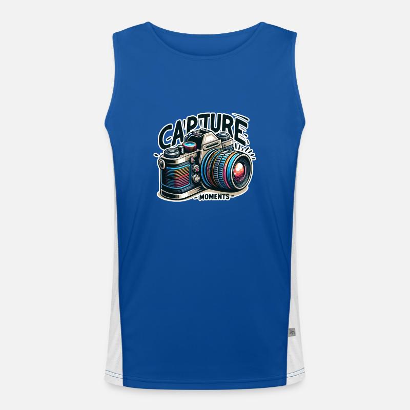 Capture Moments - Camera Illustration Men's Functional Contrast Tank Top 