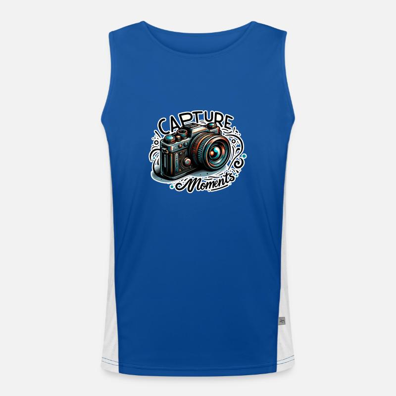 Capture Moments - Camera Illustration Men's Functional Contrast Tank Top 