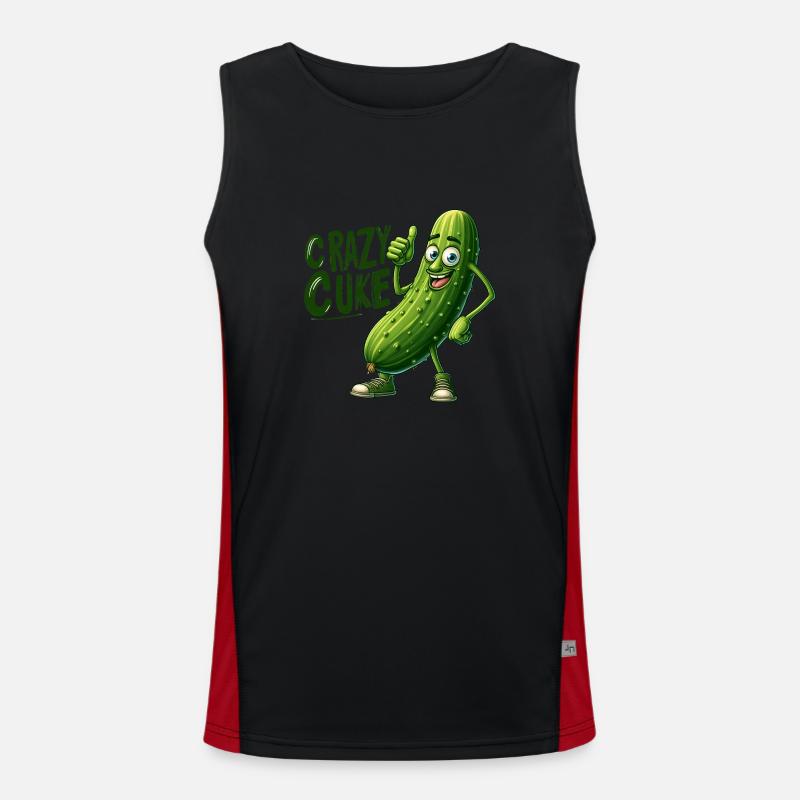 Crazy Veggies: Spiky Cuke Thumbs Up Funktionelles Kontrast-Tank Top für Männer 