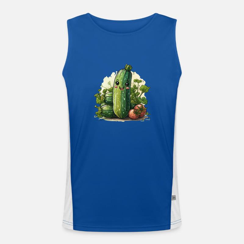Zucchini Comic Stil Funktionelles Kontrast-Tank Top für Männer 