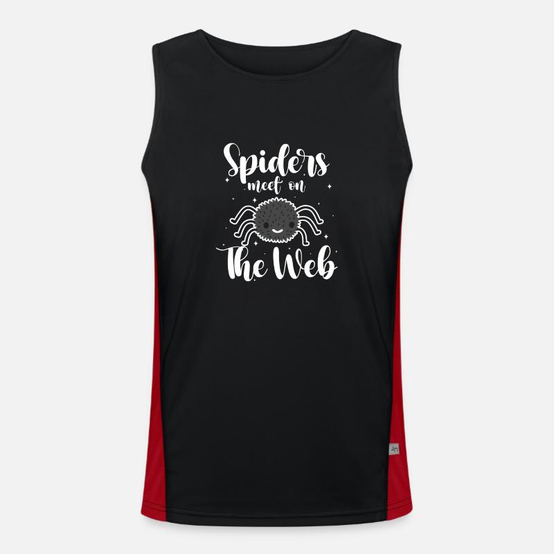 Spider Halloween Tarantula Men's Functional Contrast Tank Top 