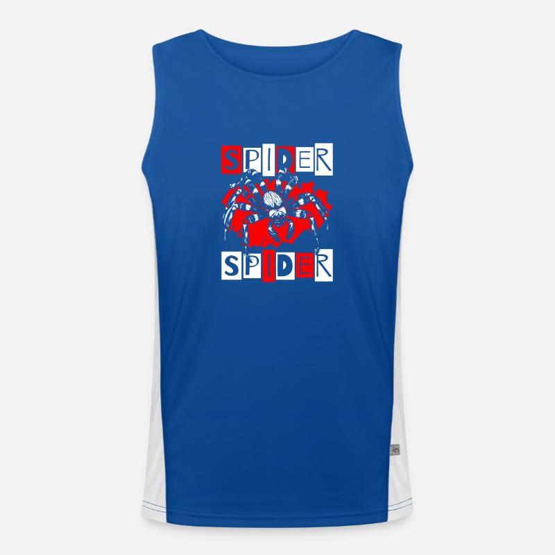 Spider, Nature, Arachnids, Eight Eyes Men's Functional Contrast Tank Top 