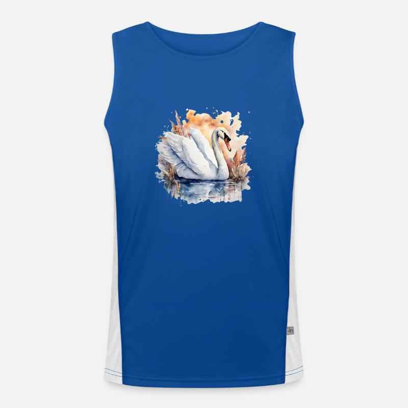 Krafttier Schwan Funktionelles Kontrast-Tank Top für Männer 