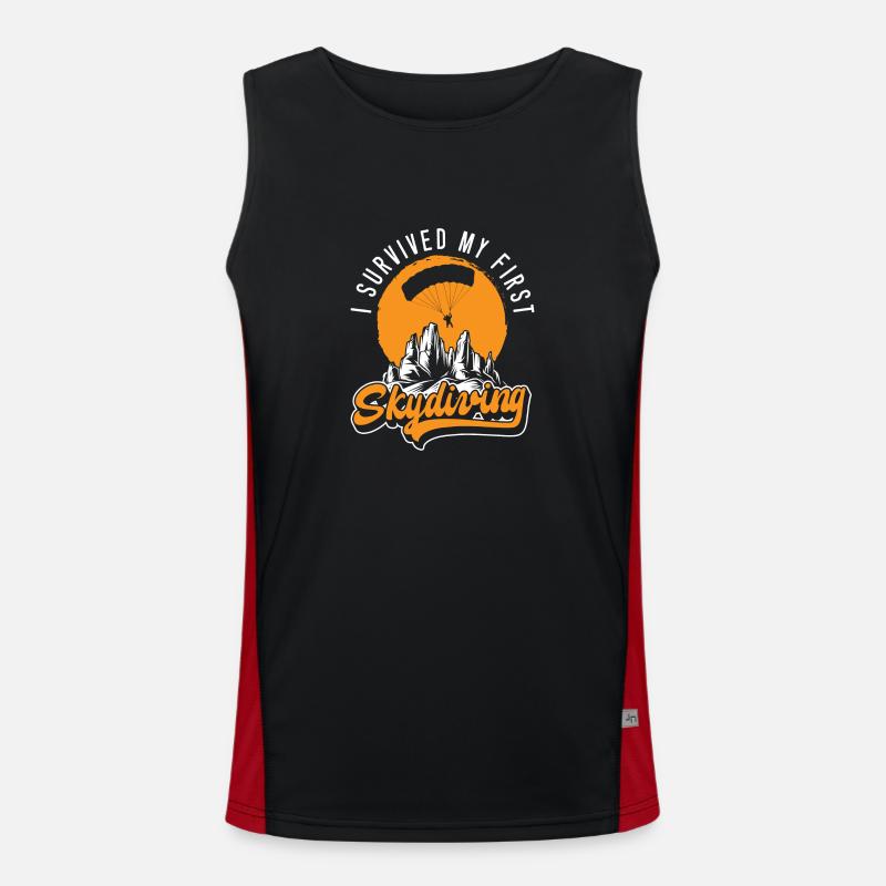 Skydiving, Adrenaline, Free Fall Men's Functional Contrast Tank Top 