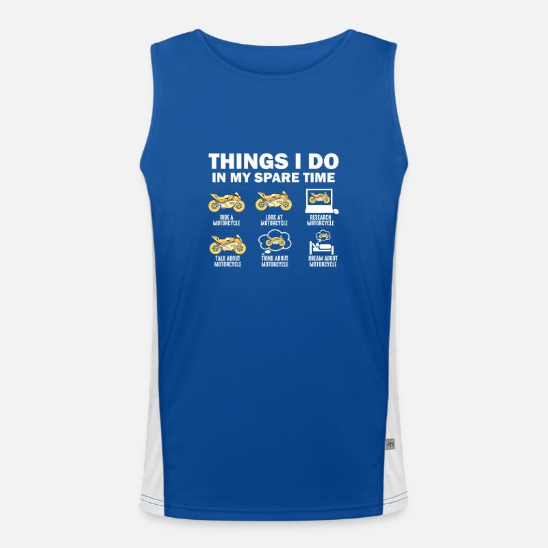 Dinge, die ich in meiner Freizeit mache, Motorrad Funktionelles Kontrast-Tank Top für Männer 