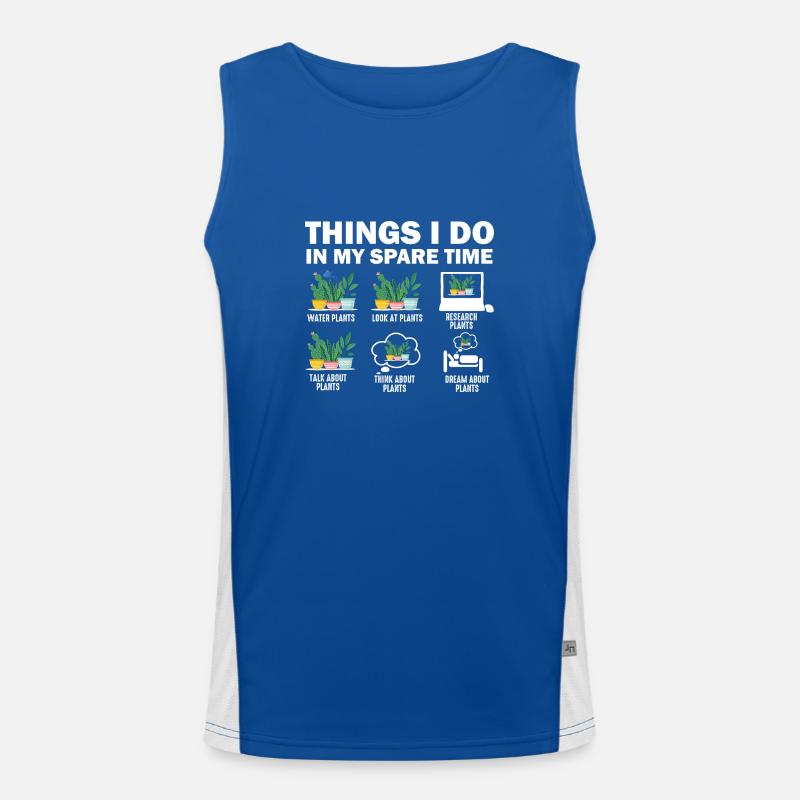 Dinge, die ich in meiner Freizeit mache Pflanzen Funktionelles Kontrast-Tank Top für Männer 