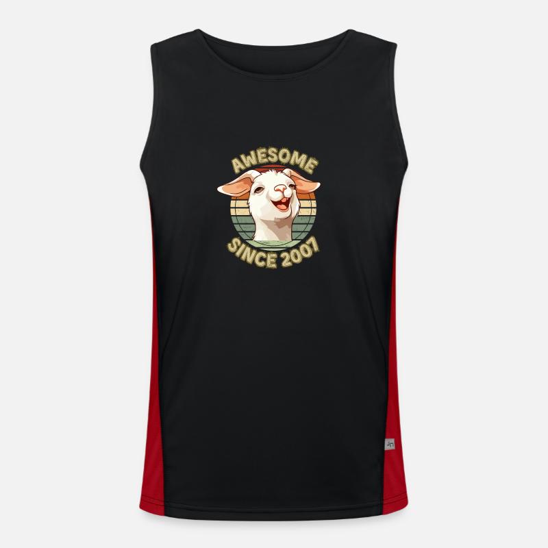 awesome Since 2007 - Humor Birthday Gift 2007 Men's Functional Contrast Tank Top 