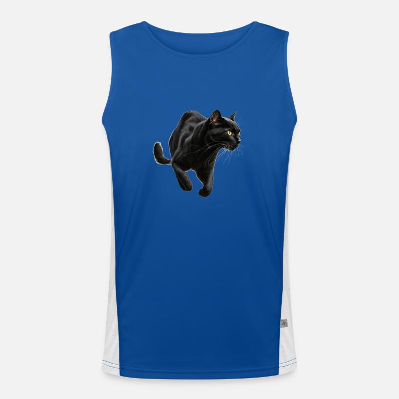 Schwarzer Panther , Schwarze Katze, Katzenbild Funktionelles Kontrast-Tank Top für Männer 