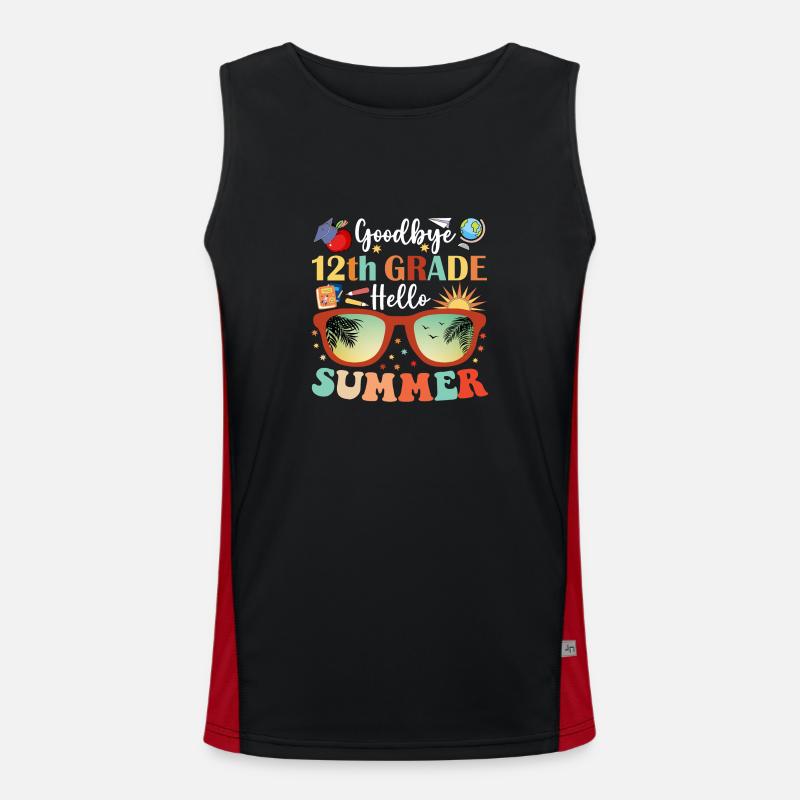 Goodbye 12th Grade Hello Summer - Men's Functional Contrast Tank Top - black/red