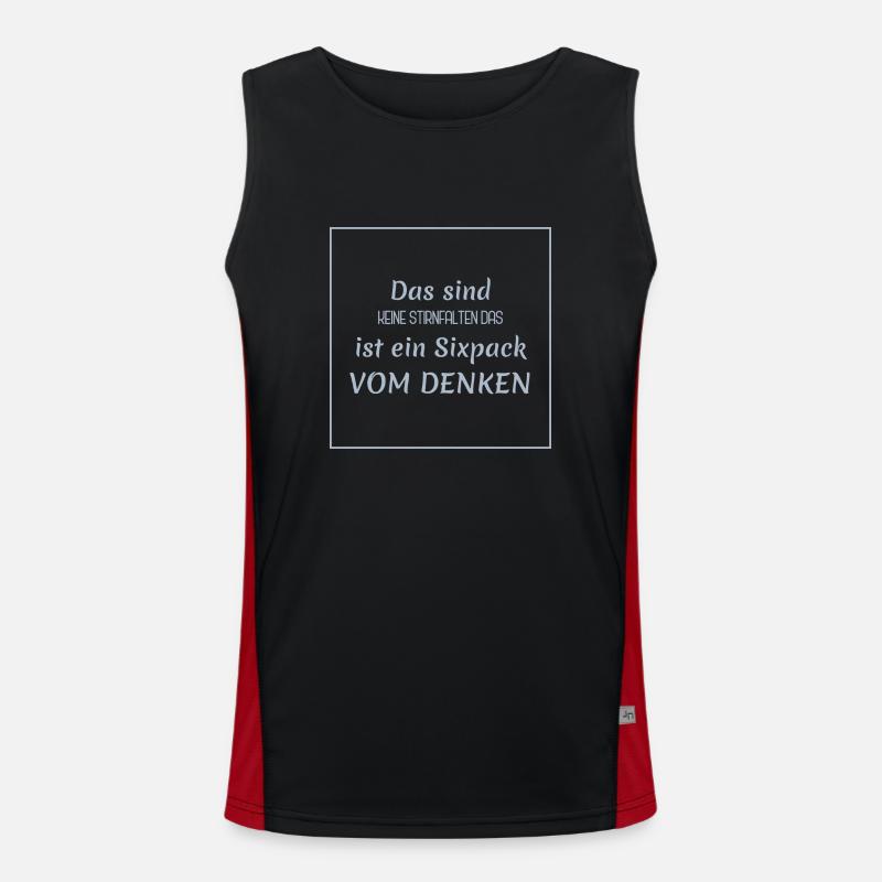 witzige sprüche - denker vs. sixpack Funktionelles Kontrast-Tank Top für Männer 