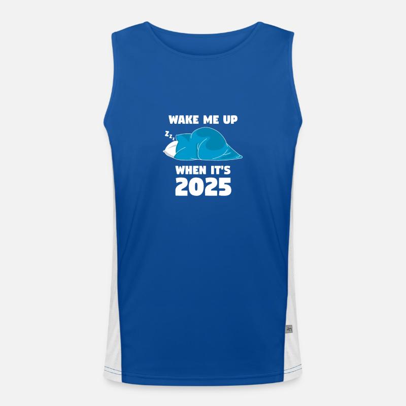 Wake me up when it s 2025 Dark Men's Functional Contrast Tank Top 