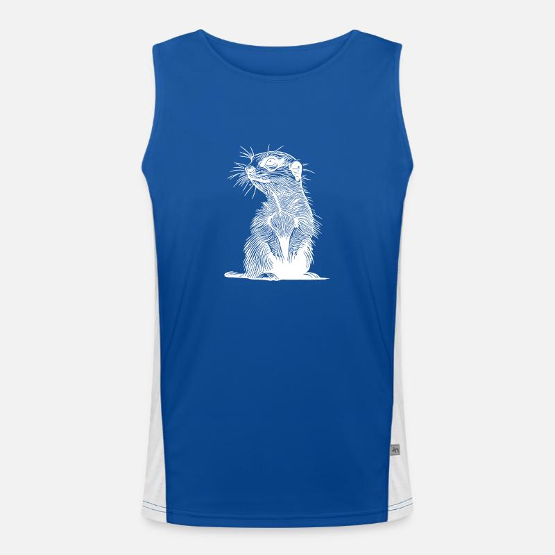 Suricate mignon avec de la fourrure et des rayures croisées Débardeur respirant contrasté Homme 
