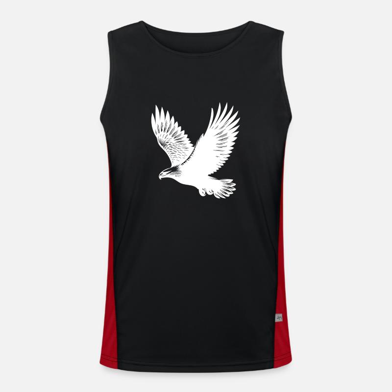 Elegant eagle on huge wings - Men's Functional Contrast Tank Top - black/red