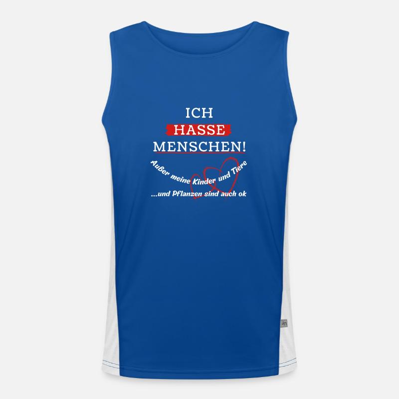 Ich hasse Menschen! Funktionelles Kontrast-Tank Top für Männer 