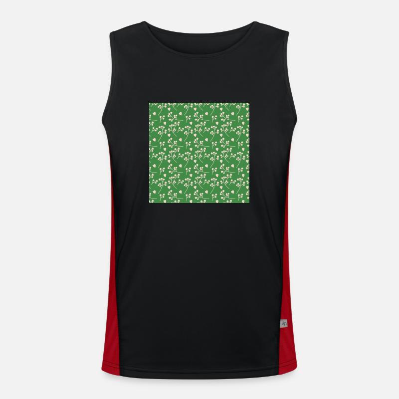 Blume-Blatt-Muster Flower Leaf Pattern Funktionelles Kontrast-Tank Top für Männer 
