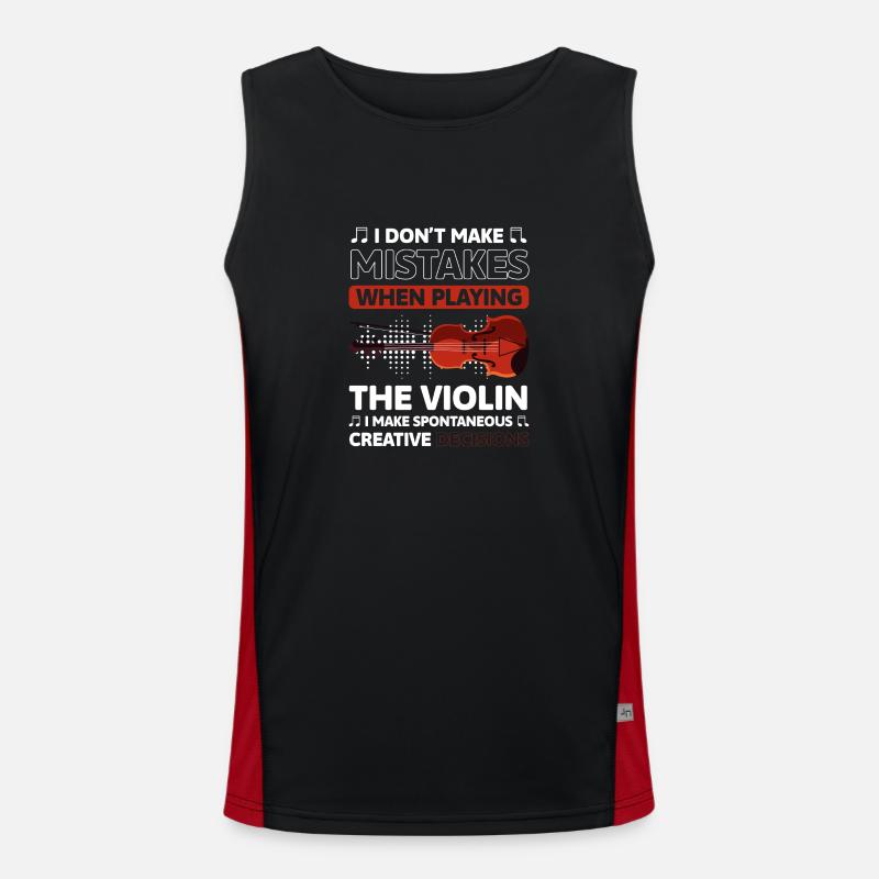 Musician, Violinist, Classical, String Instrument - Men's Functional Contrast Tank Top - black/red
